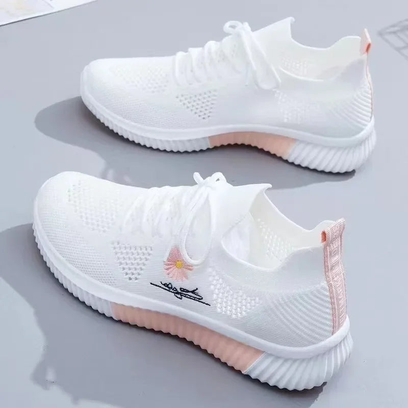 Tenis femenino de verano, zapatillas vulcanizadas para mujer, gran oferta, malla transpirable, versátiles, huecas, transpirables, para gimnasio, deportivas, informales