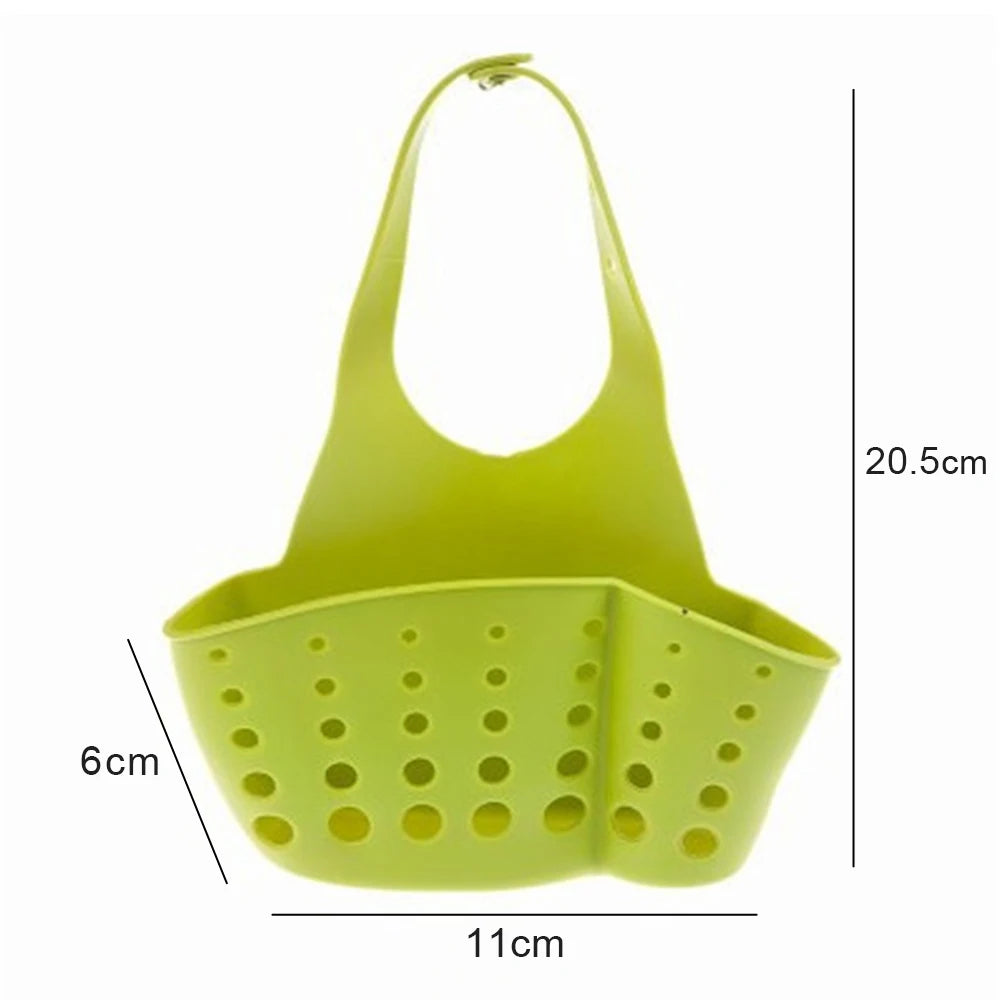 Cesta de drenaje de almacenamiento para el hogar, soporte para fregadero de cocina, jabón ajustable, esponja, estante, bolsa colgante, cesta de drenaje, accesorios de cocina