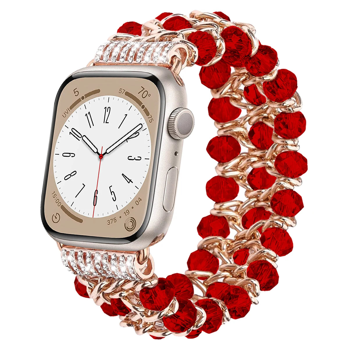 Correa de perlas con purpurina compatible con Apple Watch de mujer de 38 mm, 40 mm, 41 mm, 42 mm, 44 mm, 45 mm, iWatch Ultra Series SE 9 8 7 6 5 4 3 2 1