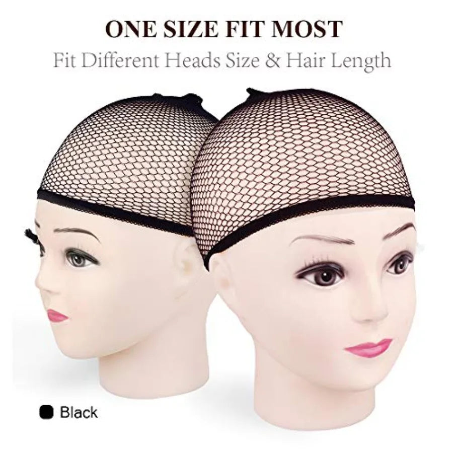 6PCS Wig Cap Non Slip, Mesh Net Wig Caps for Women Men, Weaving Hair Net Close End Fishnet