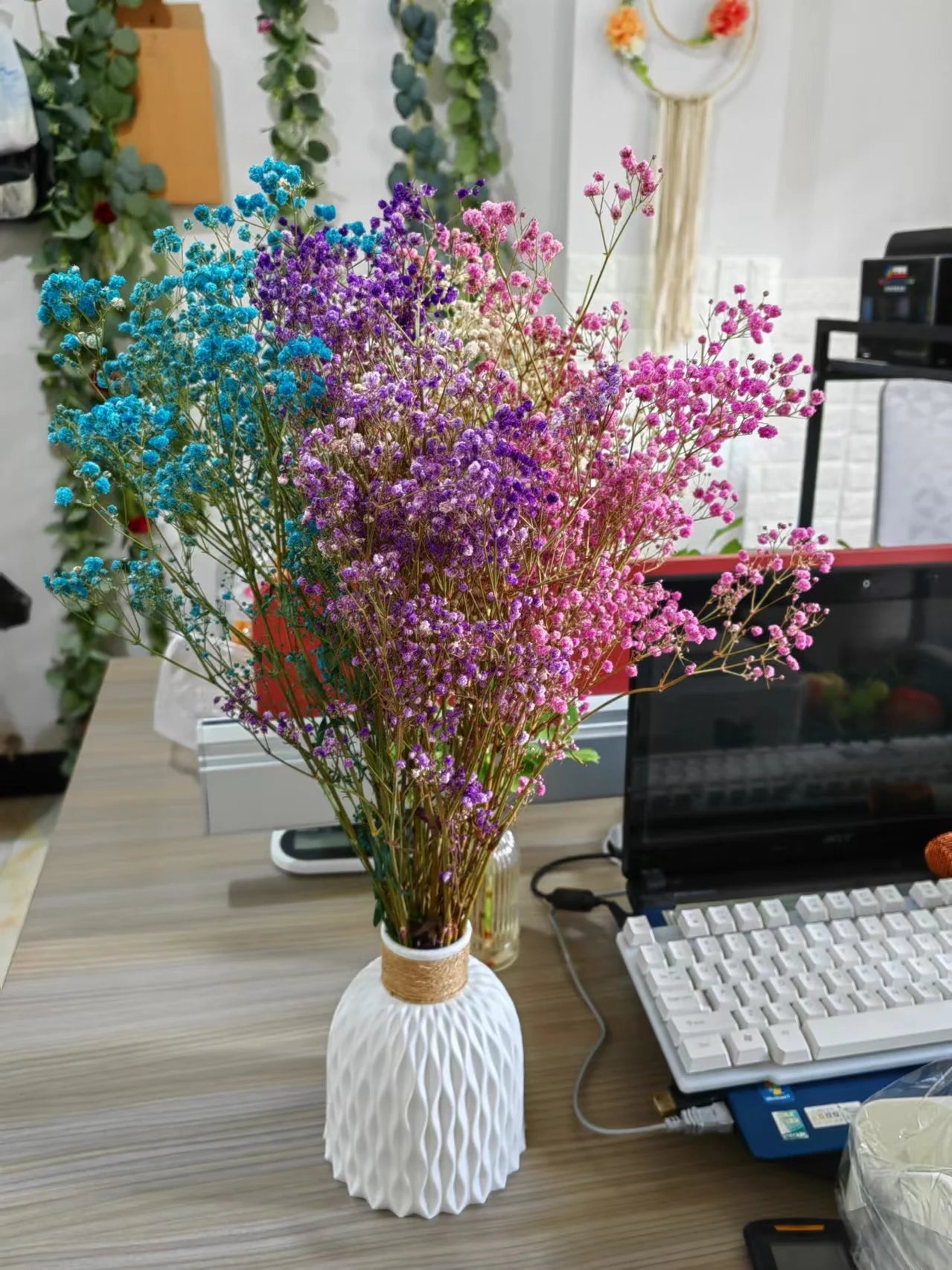 Vase décoratif de table en plastique 1/2, vase moderne de célébrité Internet, décoration de salle à manger et de salon, non hydroponique