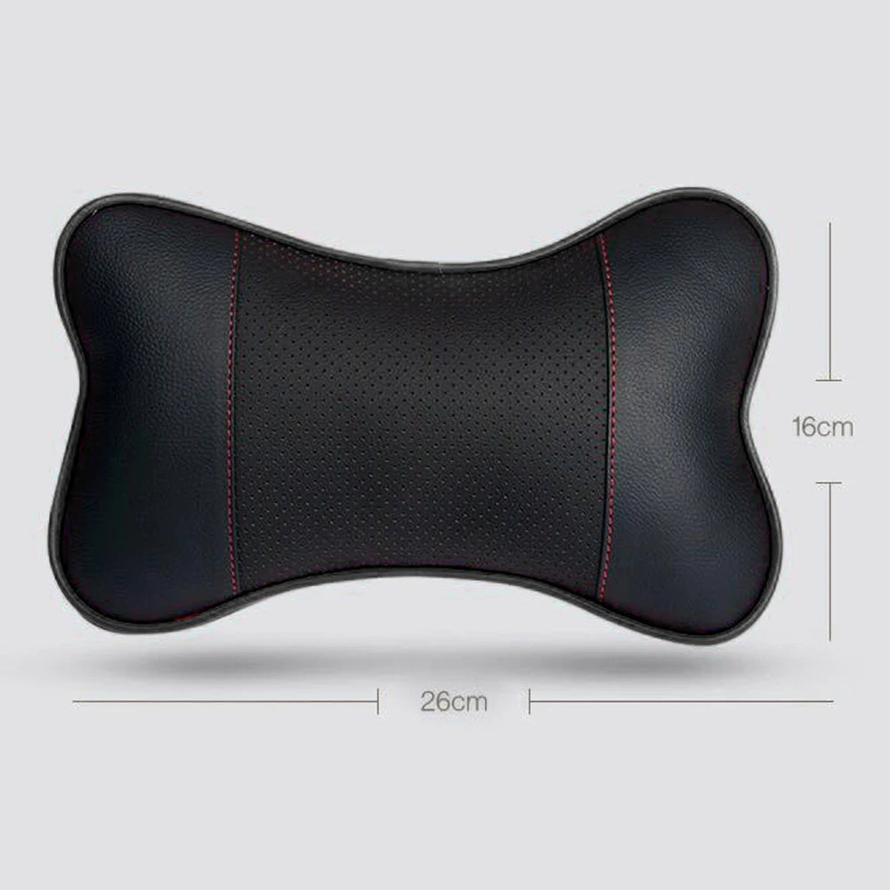 2 almohadas de cuello de coche de piel de vacuno de alta calidad, almohada reposacabezas, soporte de cuello, asiento universal de coche, suave y transpirable, decoración interior