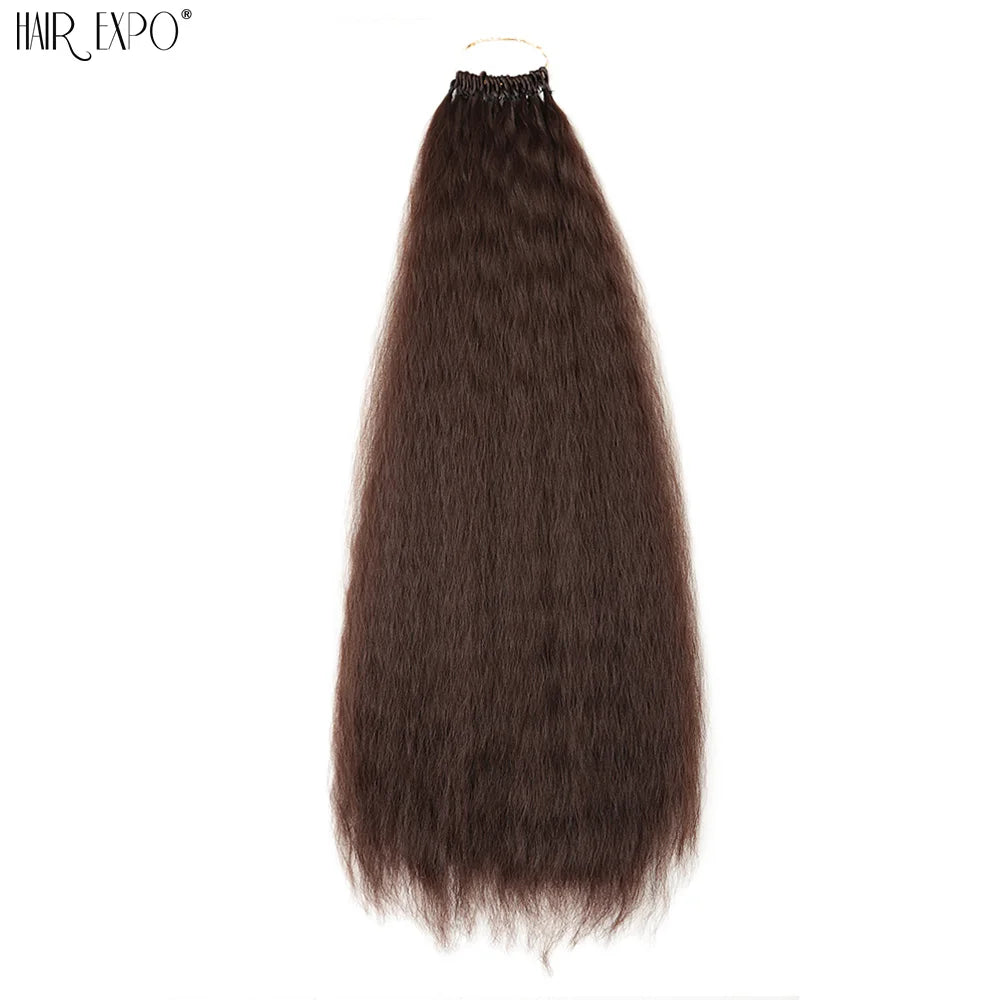 22Inch Synthetic Yaki Straight Crochet Hair Afro Kinky Straight Fake Hair Extensions Ombre Braiding Hair Bundles Hair Expo City