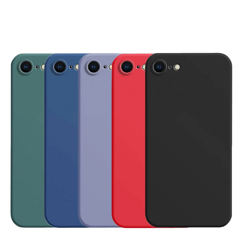 Para funda de iPhone 8 para iPhone SE 2022 2020 7 8, funda protectora de silicona líquida de TPU suave de lujo a prueba de golpes para iPhone 8