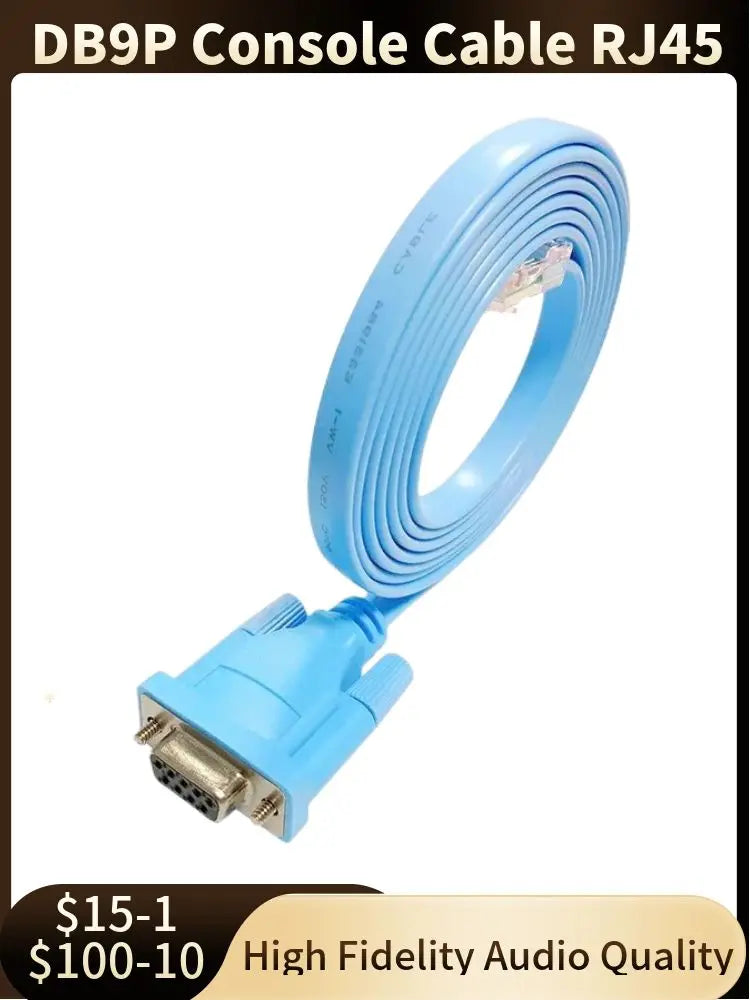 Cable de Consola DB9P Conector RJ45 Ethernet a RS232 DB9 Puerto Serie Cables de Red para Routers Cisco Switch Router Azul 1.8m
