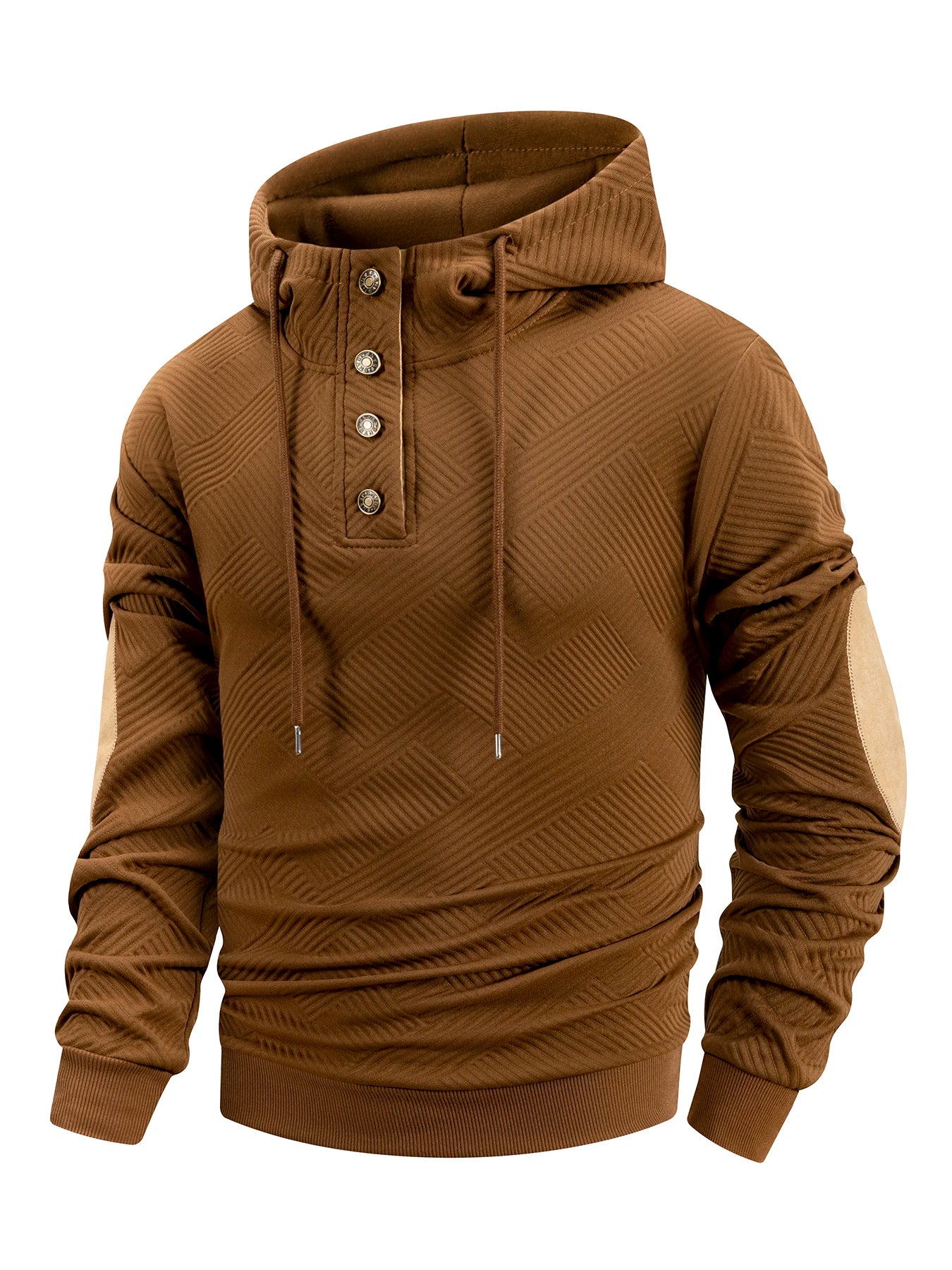 Sudadera con Capucha para Hombre, Cuello Alto, Manga Larga, Informal, de Punto, Otoño Invierno, Pulóver Casual Cómodo, Estilo Urbano