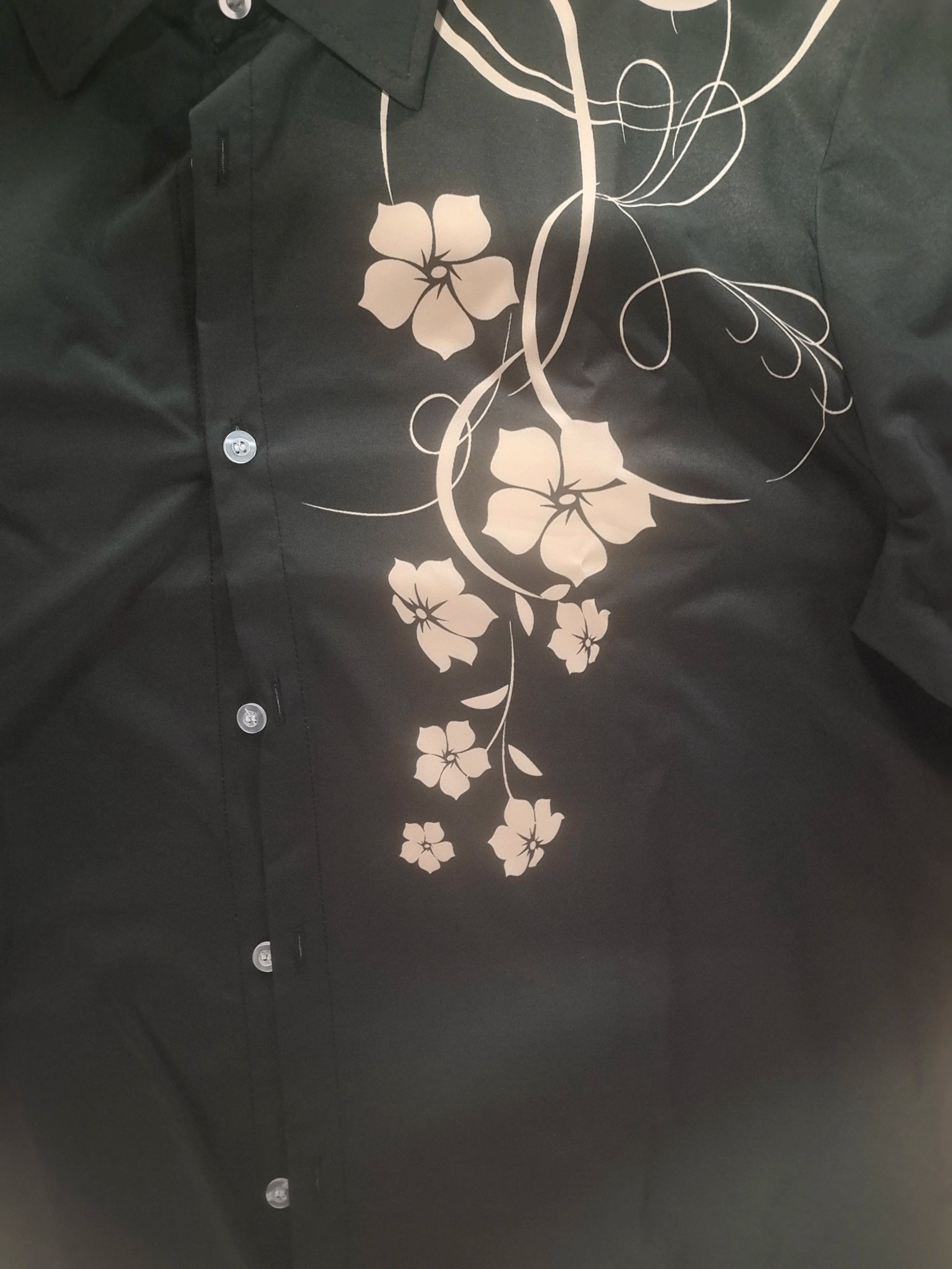Camisa de manga larga de moda para hombre, camisa estampada digital para hombre