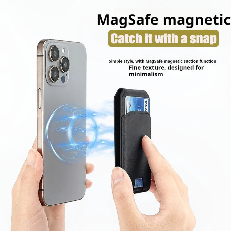 For Magsafe Magnetic Pu Leather Wallet Stand Credit Card Holder for Iphone 16 15 14 13 12 Pro Max Card Holder Phone Bag Cover