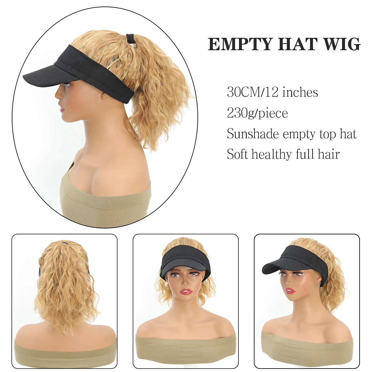 Curly Ponytail Cap Wig