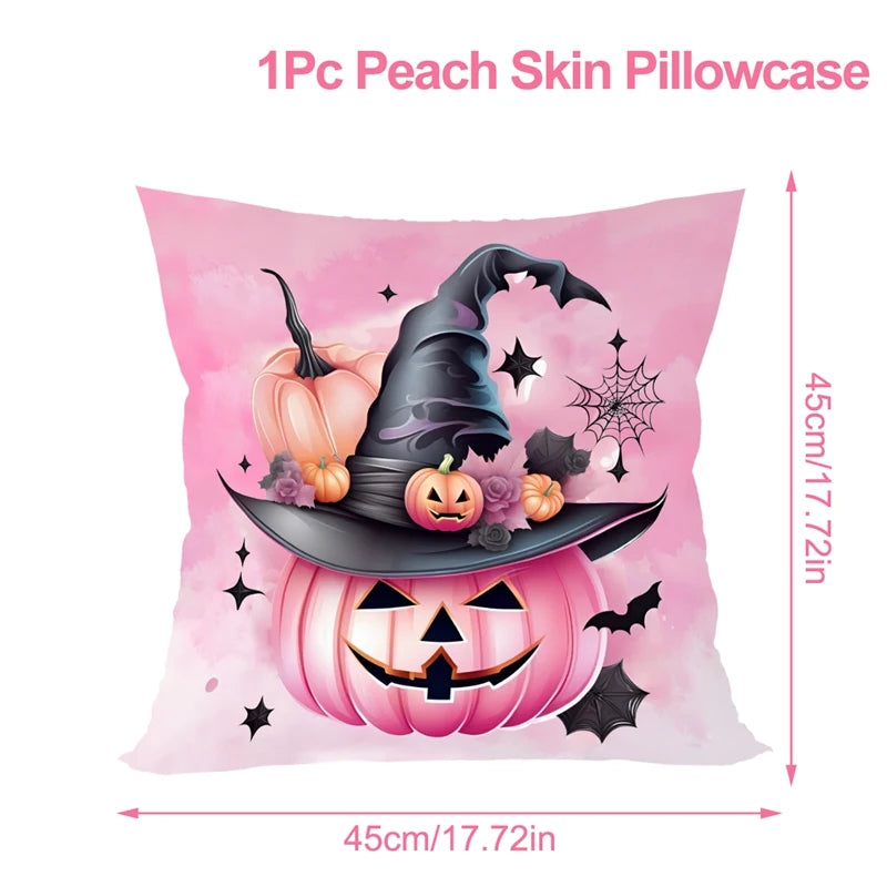 Funda de cojín de lino de Halloween, funda de almohada con temática de truco o trato, funda de almohada de calabaza y fantasma de dibujos animados, decoración para fiesta de Halloween 2025