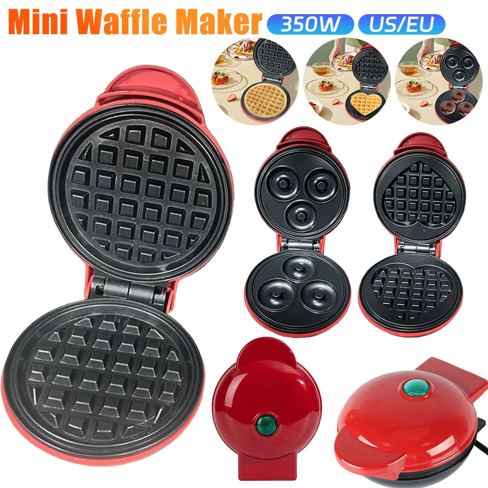 Waffle Mold Nonstick Electric Breakfast Maker Household Breakfast Electric Baking Pan for Quick Breakfasts Snacks and Desserts