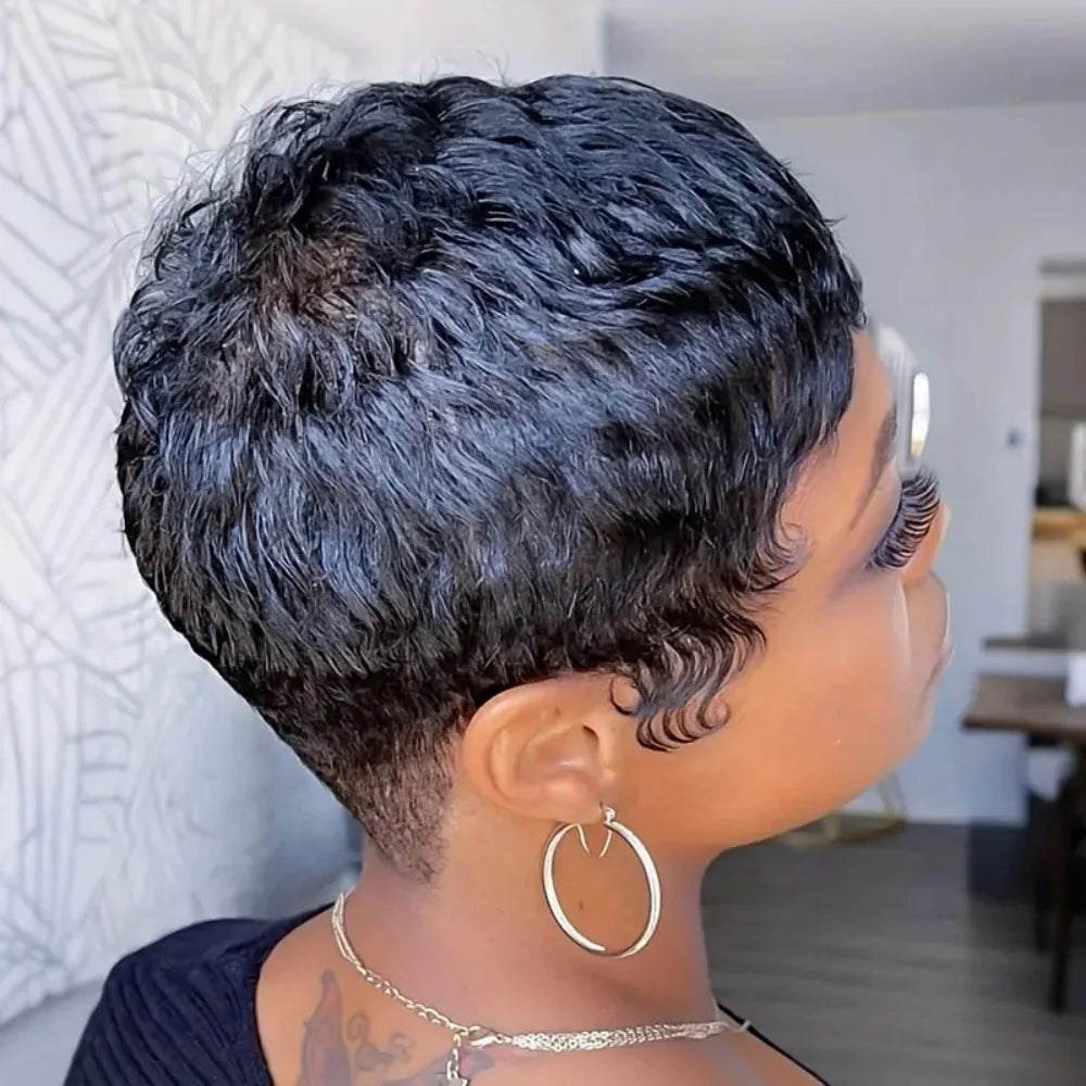 Natural Black Pixie Wig