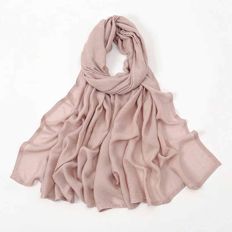 Hijabs musulmanes para mujer, pañuelos finos lisos, chales para mujer musulmana, pañuelo suave de viscosa y rayón, turbante islámico, diadema de 200x85cm