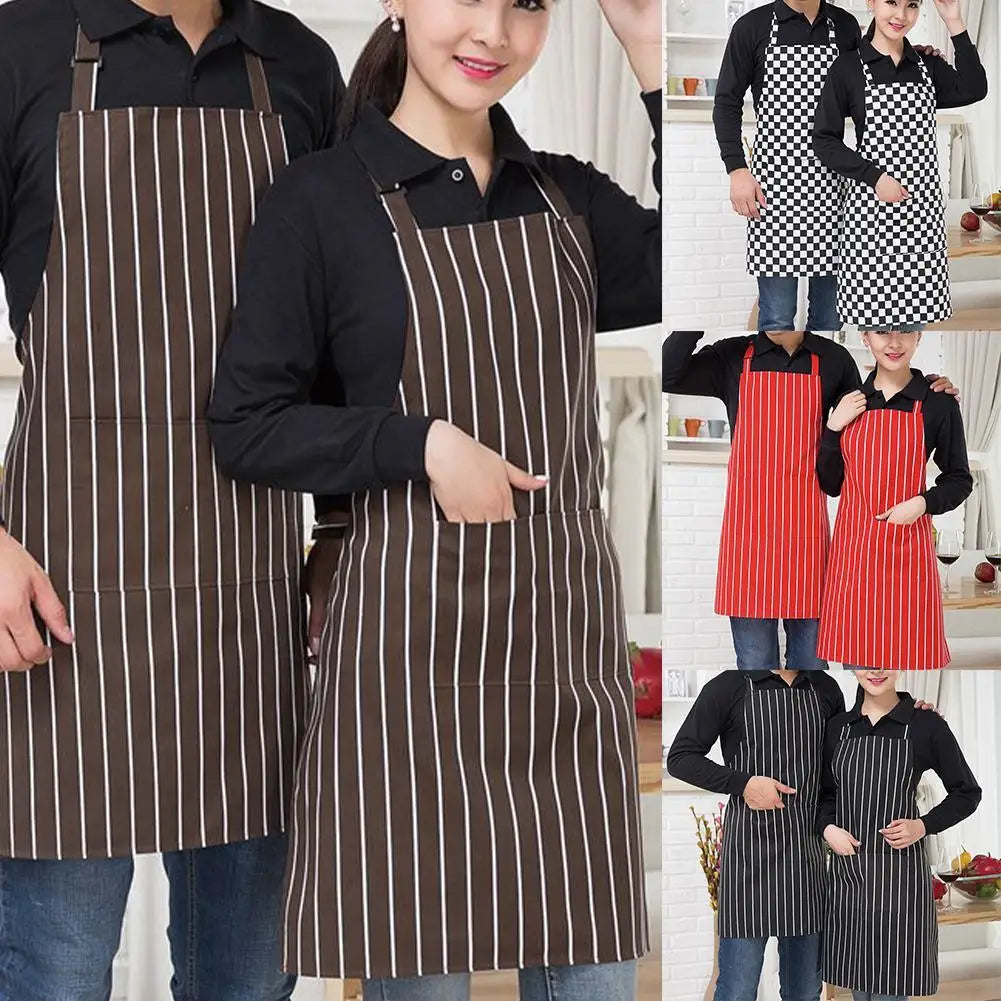 Delantal de cocina delantal de cocinero con cuello halter con 2 bolsillos delantales sin mangas para catering para hombres y mujeres delantal de camarero para barbacoa con estampado