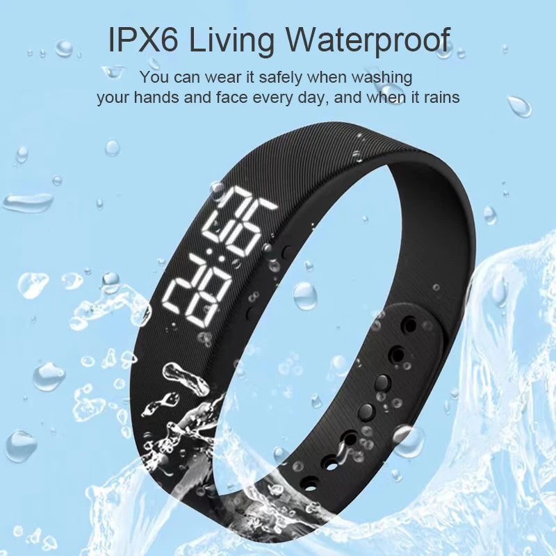 Reloj inteligente Pulsera deportiva Pulsera inteligente con despertador vibrador Pulsera podómetro para estudiantes hombres y mujeres