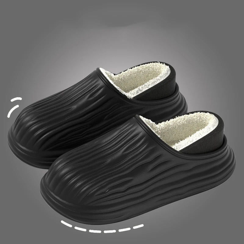 Chaussons d'hiver en coton pour femmes, chauds, antidérapants, semelles épaisses, souples et imperméables, chaussures de maison en peluche pour hommes et couples, pantoufles d'extérieur