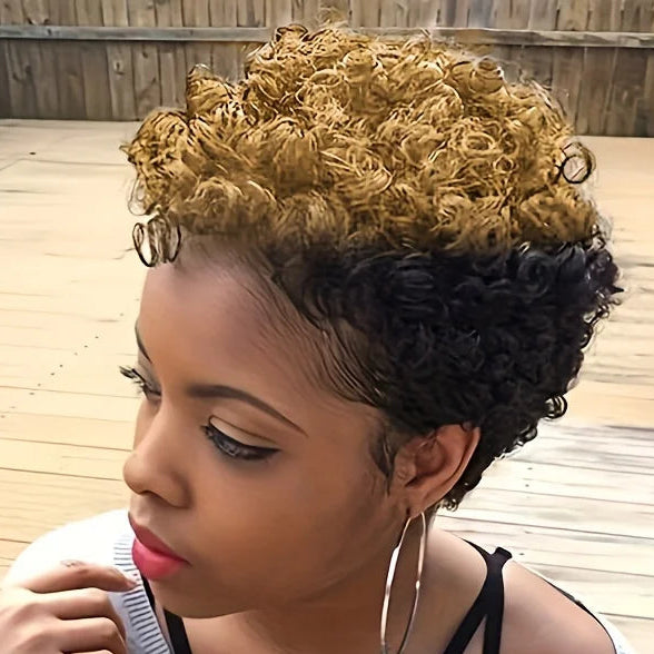 Curly Pixie Human Hair Wig
