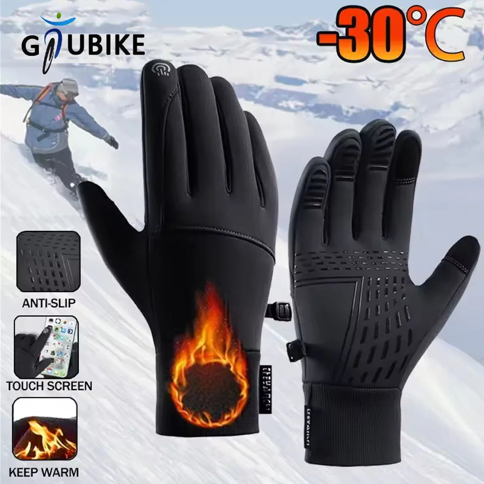 GTUBIKE New Winter Men Women Warm Gloves Windproof Waterproof Touchscreen Gloves Outdoor Running Fishing Cycling Skiing Gloves