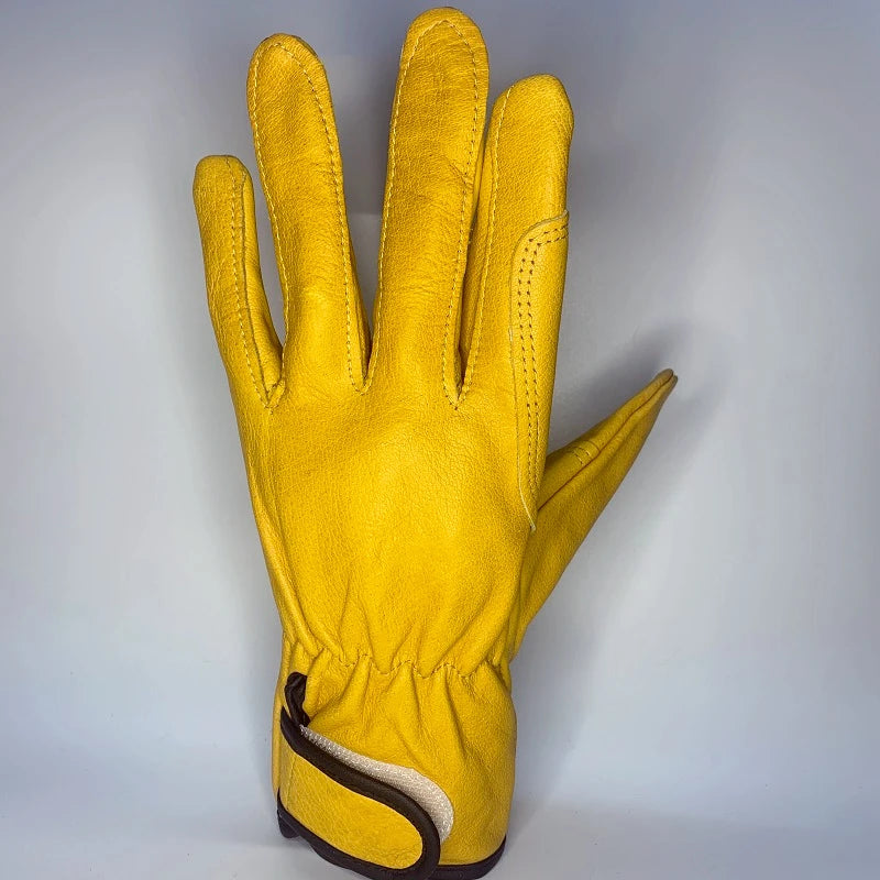 Guantes de trabajo Cuero de vaca Trabajadores Soldadura Protección de seguridad Jardinería Deportes Motocicleta Conductor Guantes resistentes al desgaste