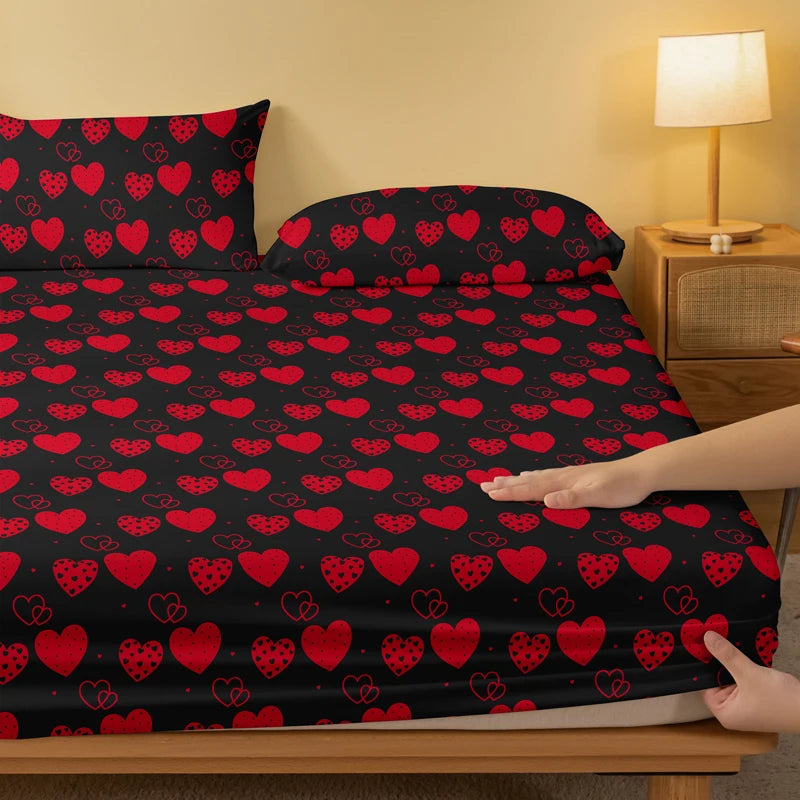 1 enkelt, moderne, hjerteformet, trykt, matt laken, sengeteppe til soverommet med trykk, sengetøy (unntatt putevar)
