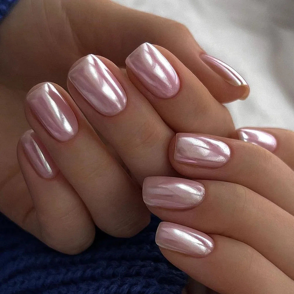 24 Uds uñas postizas de degradado blanco, cortas, cuadradas, bailarina, sencillas, de presión, usables, de color nude, puntas de manicura de cubierta completa