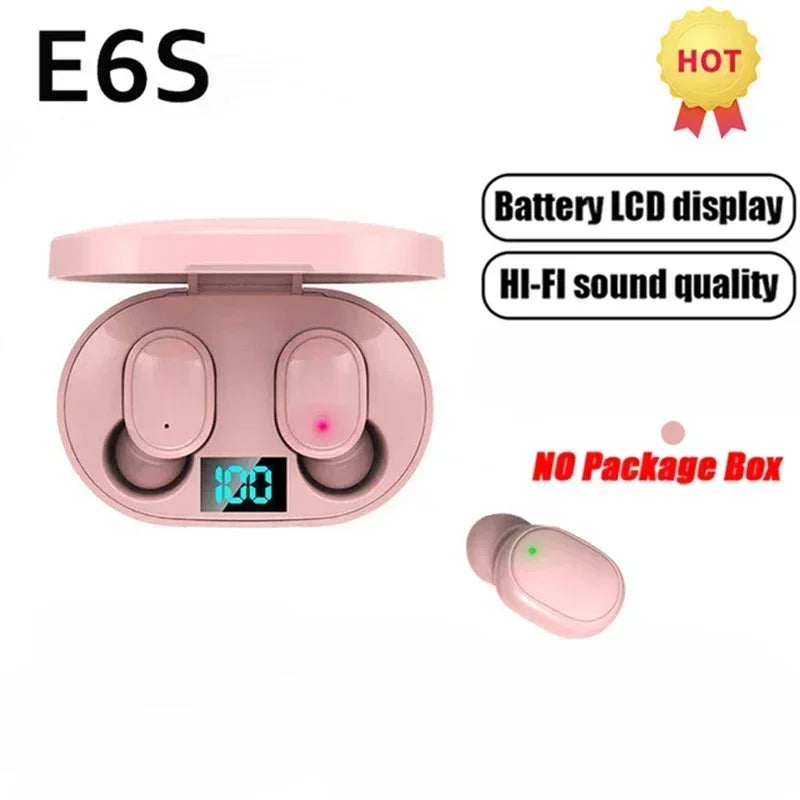Auriculares inalámbricos Bluetooth E6S, auriculares Bluetooth TWS, audífonos inalámbricos con cancelación de ruido con micrófono