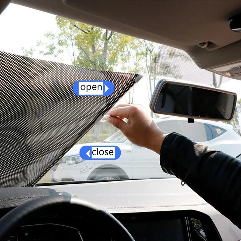 Parasol retráctil para parabrisas de coche, versátil, portátil, totalmente funcional, cortinas parasol para ventana delantera de coches, accesorios para automóvil