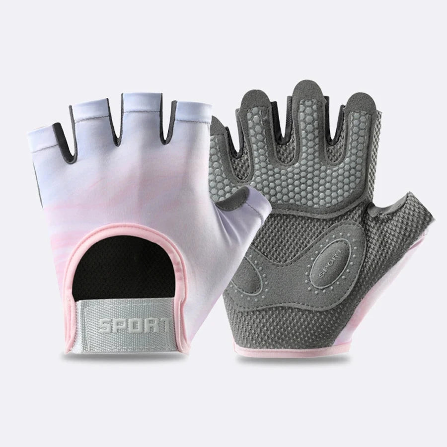 Guantes deportivos y de fitness, unisex, de medio dedo, transpirables, para entrenamiento con pesas rusas, correas de bicicleta, protectores de muñeca, mancuernas de hierro