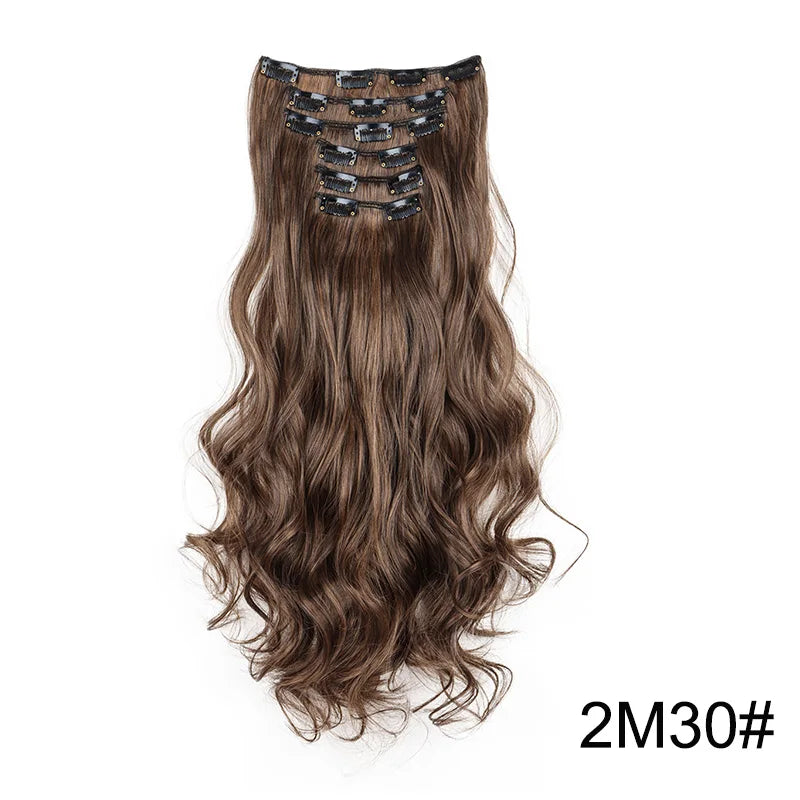 24" Long Curly Clip-In Hair Extensions – Soft, Ombre & Heat-Resistant