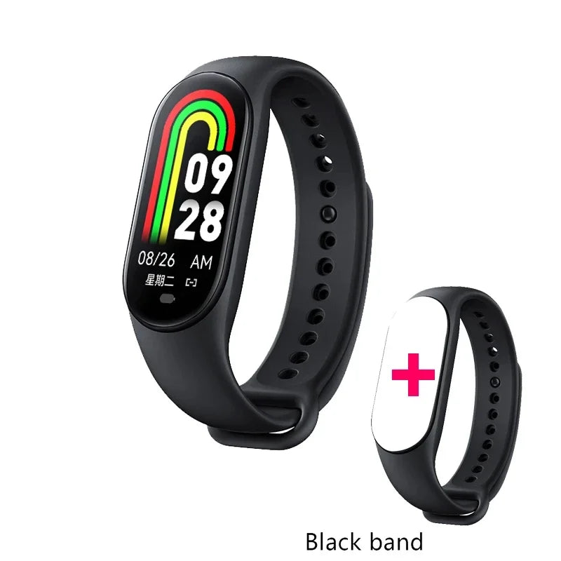 Pulsera inteligente multifunción con monitor de ritmo cardíaco, presión arterial, pasos, música, monitorización del sueño, reloj deportivo inteligente M8