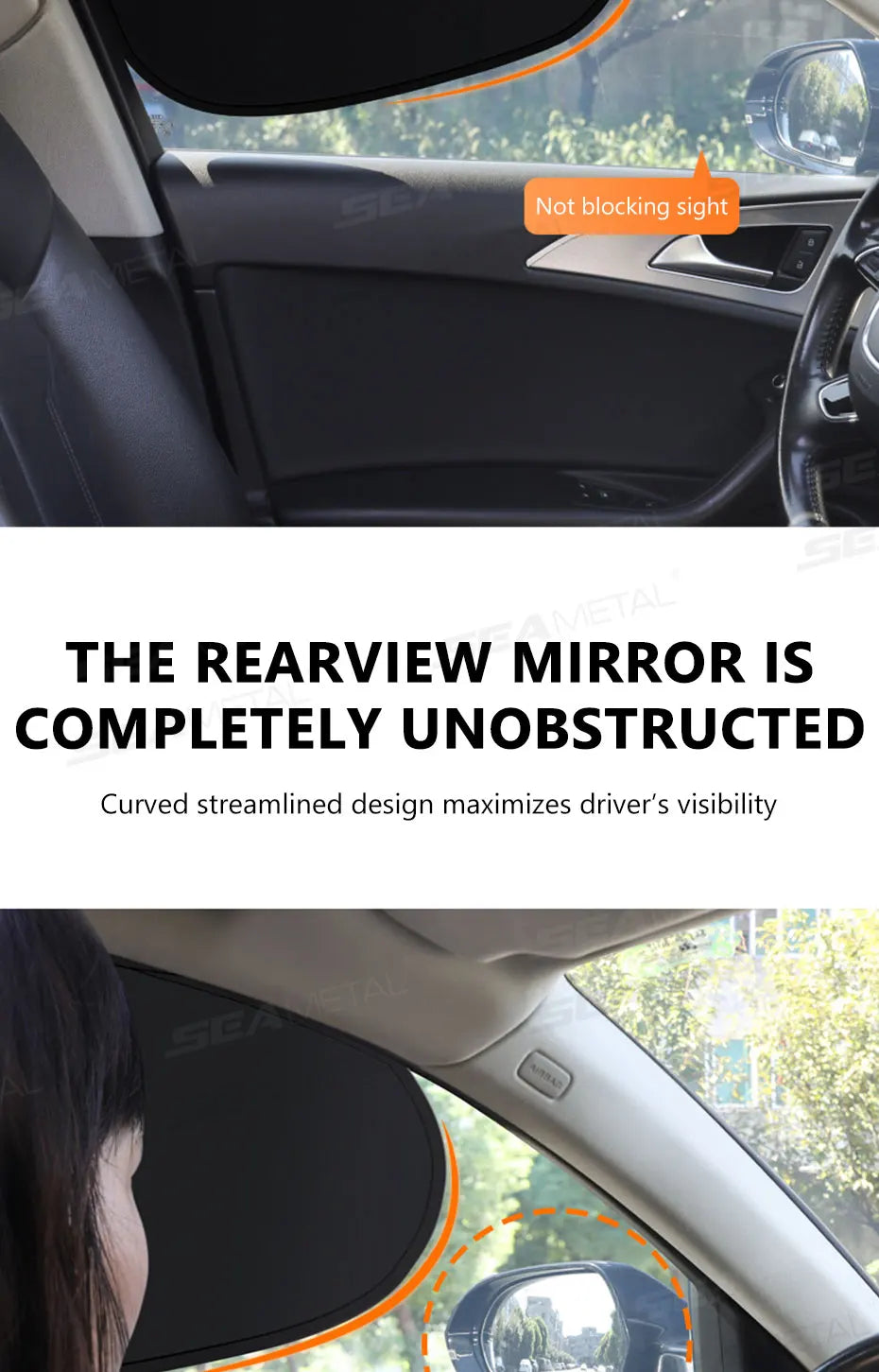 SEAMETAL Side Window Sun Shade for Car Electrostatic Curtains Anti-Glare Car Sun Protection Cover for Baby 99.9% UVR Blocking