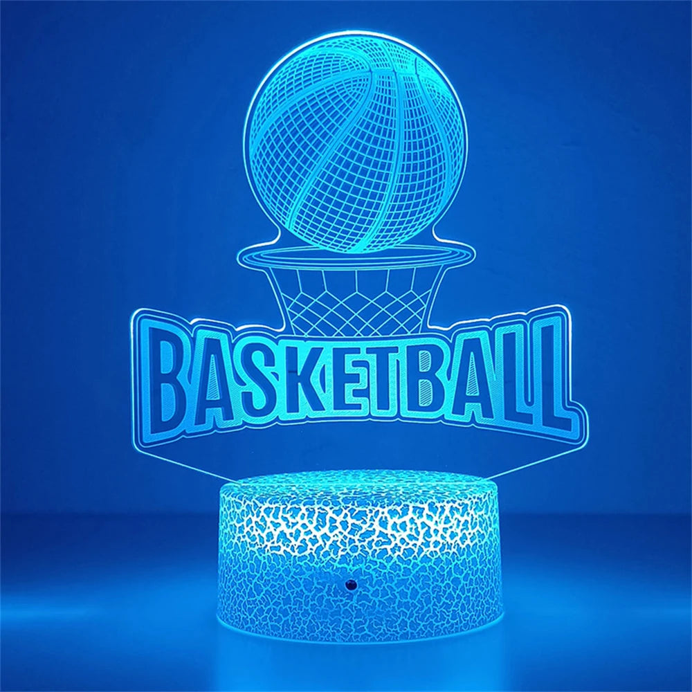 Lampe illusion 3D de basket-ball – Design moderne et tendance, idéale pour toutes les pièces