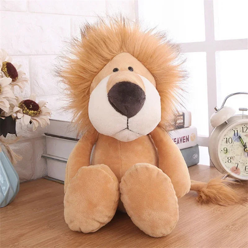Peluches Animaux Jouets Poupées Douces Jungle Lion Éléphant Tigre Chien Renard Singe Cerf Enfants Cadeau Kawaii Bébé Enfants Hobbie Jouets