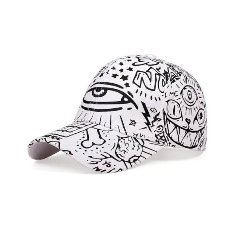 Gorra de béisbol con ojos de grafiti de moda, gorra luminosa Hip hop, gorras para hombres y mujeres, gorra plana vintage 70014