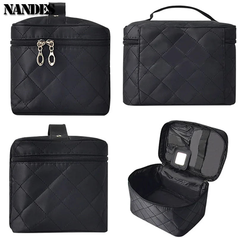 Cosmetic Box Female Quilted Professional Multifunctional Large Capacity Storage Travel Toiletry Waterproof Handbag Make Up Women