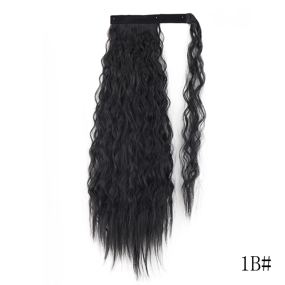 LISI GIRL Synthetic 22/34 Inches Wrap Ponytail Long Afro Curly Hair Extensions Hairpieces Pony Tail Fake Hair Heat Resistant
