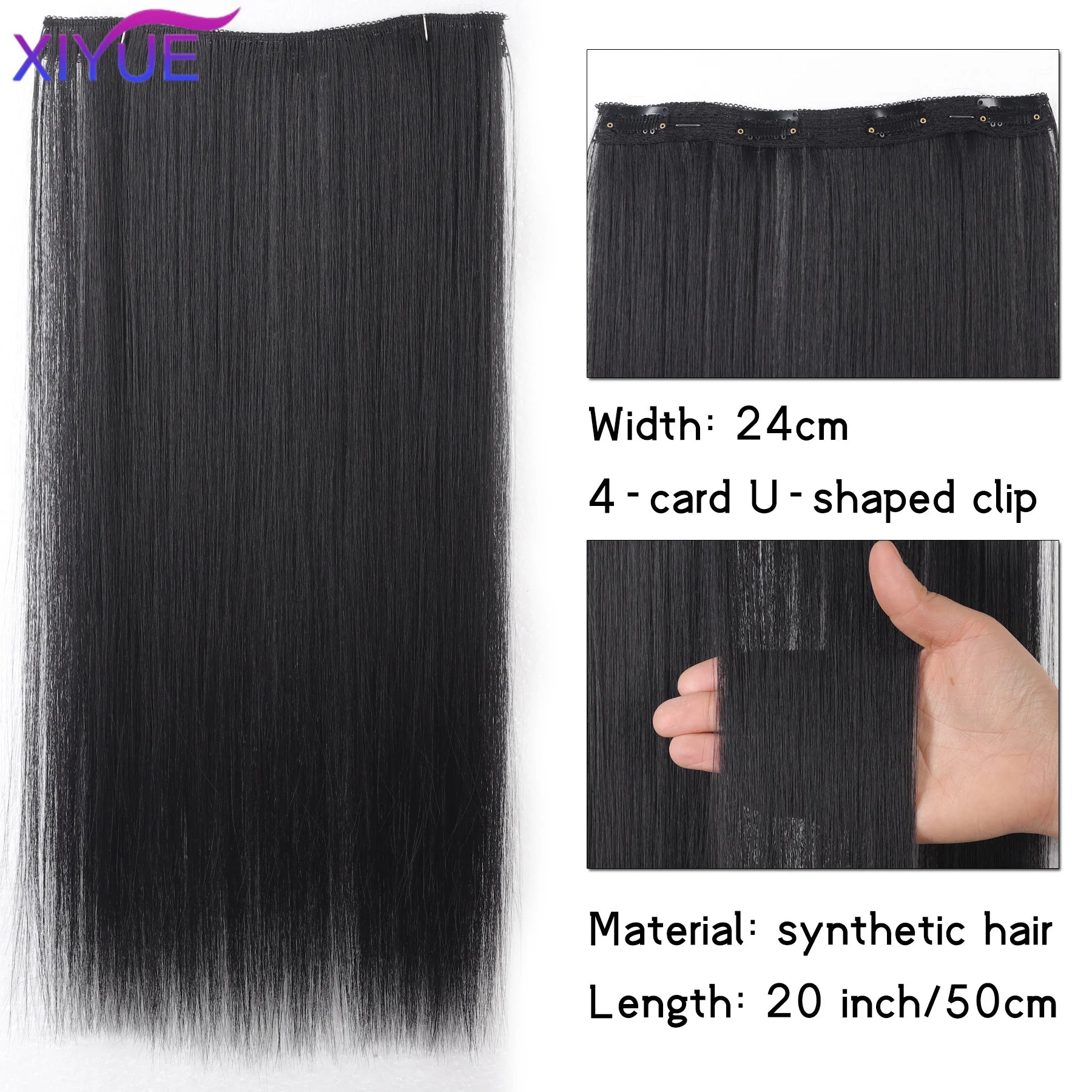 Extensiones de cabello liso con clip de 20 pulgadas – Vibrantes, fáciles y sin esfuerzo