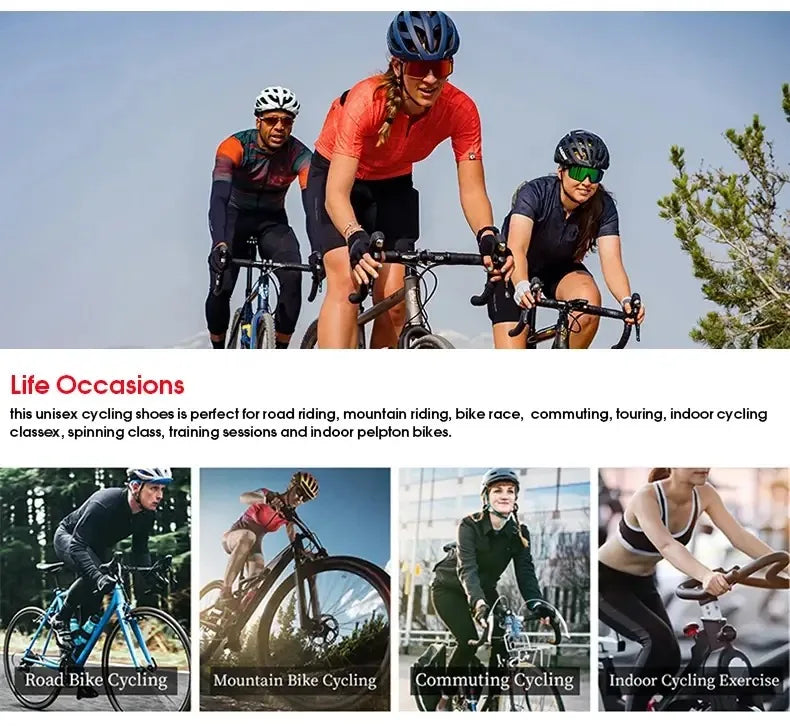 Zapatillas de Ciclismo MTB de Hombre, Botas de Ciclismo de Carretera Deportivas, Zapatillas de Velocidad Planas para Competición, Zapatillas de Montaña para Senderismo, Calzado de Bicicleta, Zapatillas de Ciclismo con Pedal SPD
