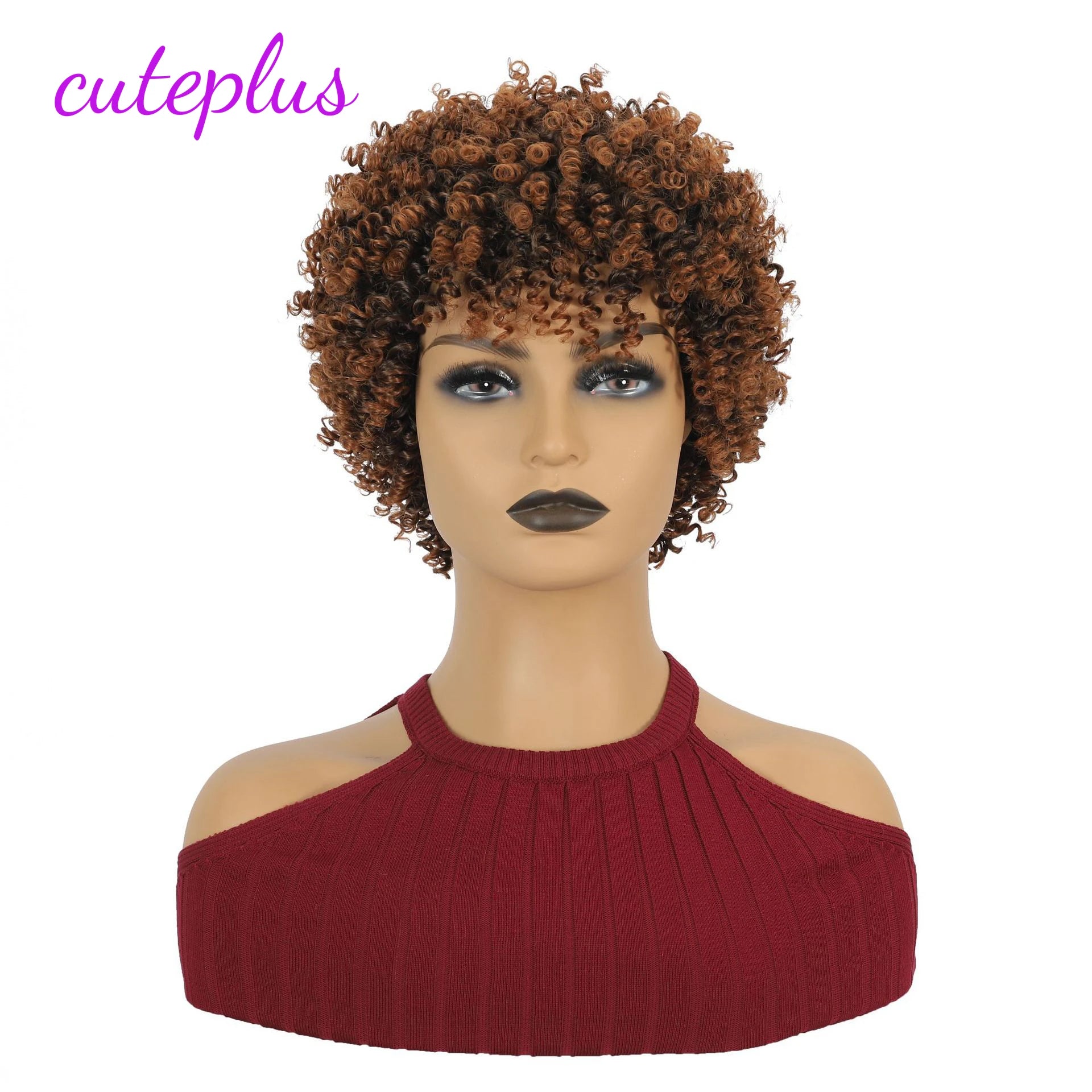Peluca afro corta rizada con ondas marcadas