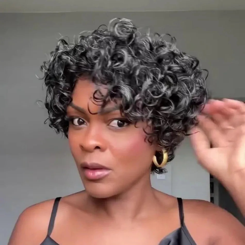 Salt & Pepper Curly Bob