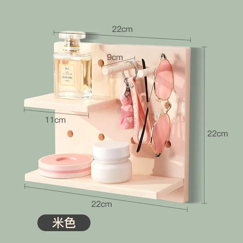 Estanterías de Pared para Decoración del Hogar, Tablero Perforado, Estante de Almacenamiento, Estantería de Cocina, Dormitorio, Estanterías Colgantes de Pared, Decoración de Pared