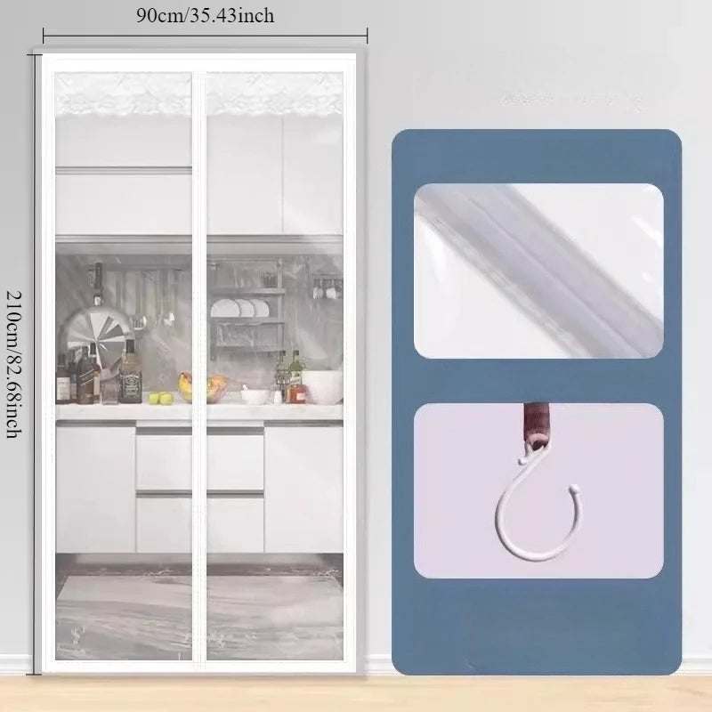 Rideau de porte isolant en coton épais et chaud pour l'hiver, à longues bandes magnétiques, isolation thermique, cloison, fournitures pour la maison