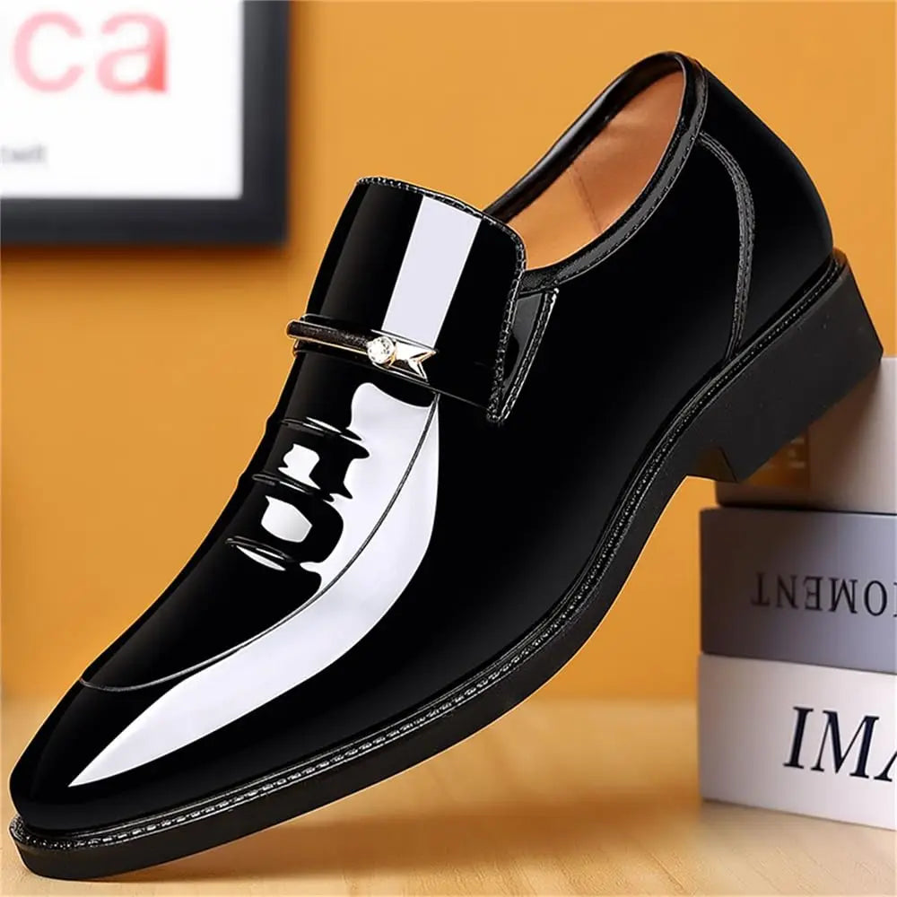 Zapatos de vestir para hombre, formales, de negocios, estilo Oxford, charol de alto brillo, mocasines sin cordones, cómodos, casuales, náuticos para conducir, para hombres