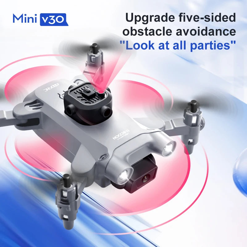 Mini drone 4DRC V30 4K HD double caméra WIFI FPV, drone professionnel à cinq côtés pour éviter les obstacles, hélicoptère RC, jouet cadeau