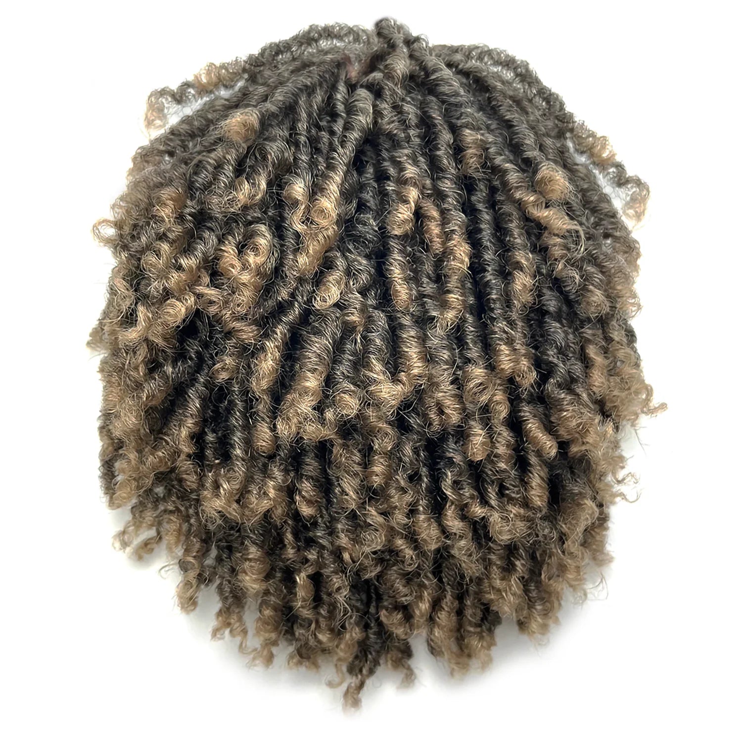 6 Inch Short Dreadlock Wigs Synthetic Braided Half Wig Short Hairpieces Hair Toupee Afro Wigs for Men Black Women