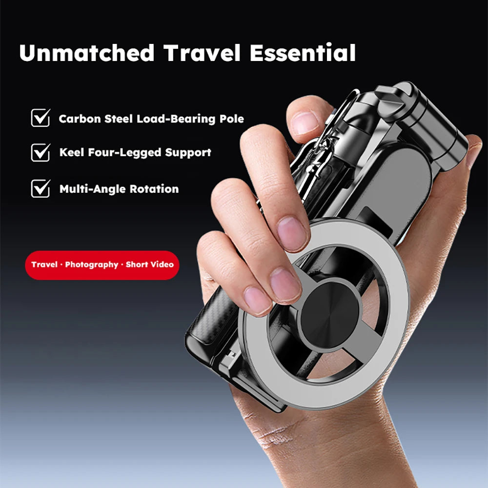 4in1 360° Magnetic Rotating Selfie Stick Tripod Stand with Bluetooth Remote For Magsafe Telescoping Phone Mount