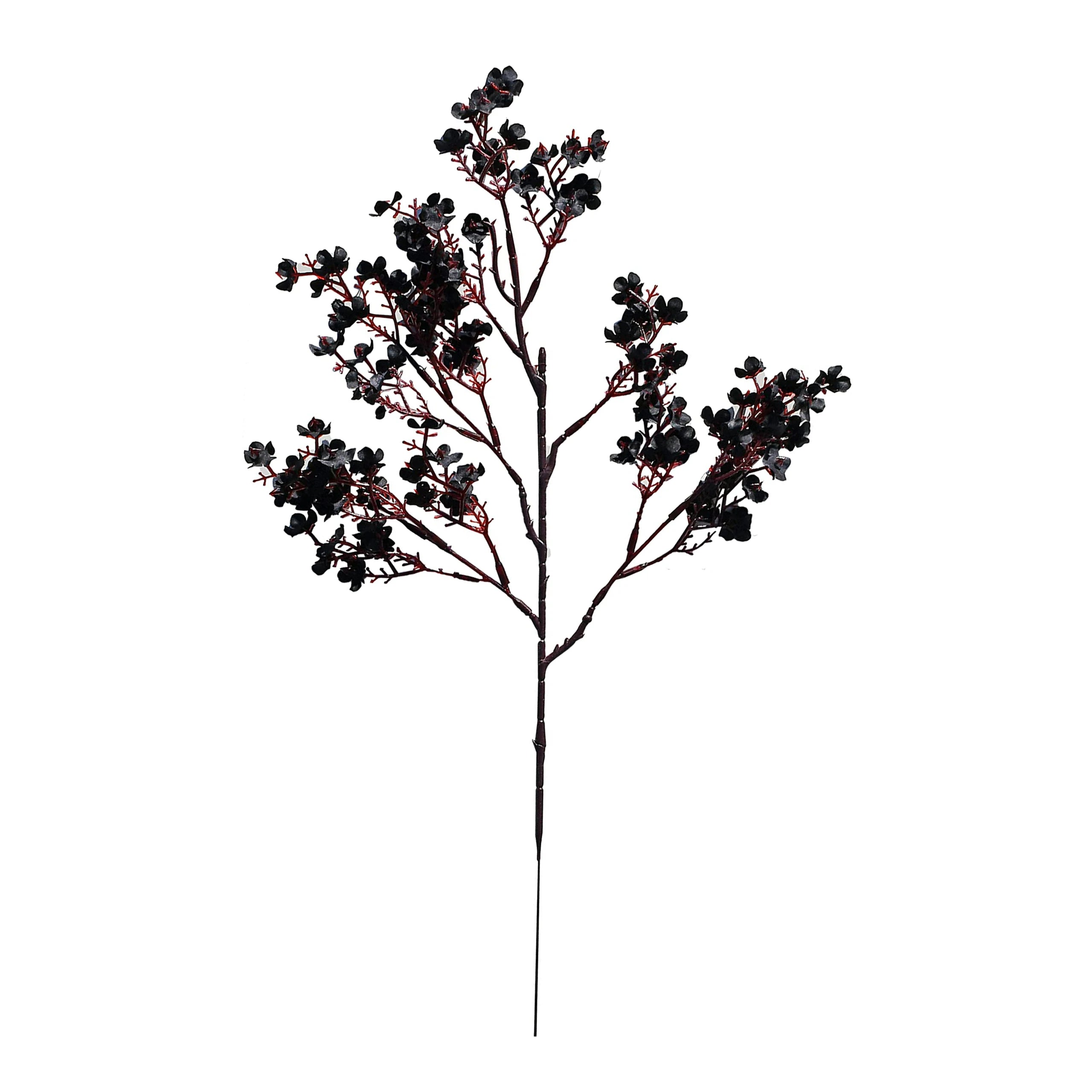 Flores artificiales negras de cerezo Gypsophila, plantas artificiales, ramo de boda DIY, jarrones para decoración del hogar, rama de Navidad artificial
