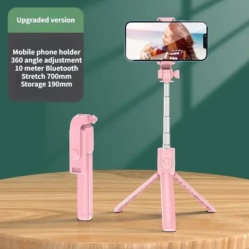 Selfiestang trådløst stativ med lys Bluetooth-fjernkontroll Uttrekkbart stativ for iPhone mobiltelefon Tiktok livestreaming