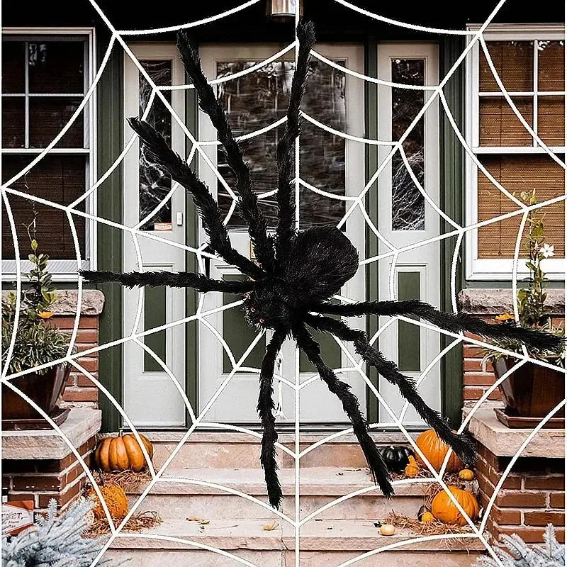 Araña Grande de Peluche de Halloween, Decoración de Halloween de Terror, Accesorio de Fiesta, Decoración Gigante de Araña para Exteriores de 30-200cm, Broma de Cámara, Araña Negra