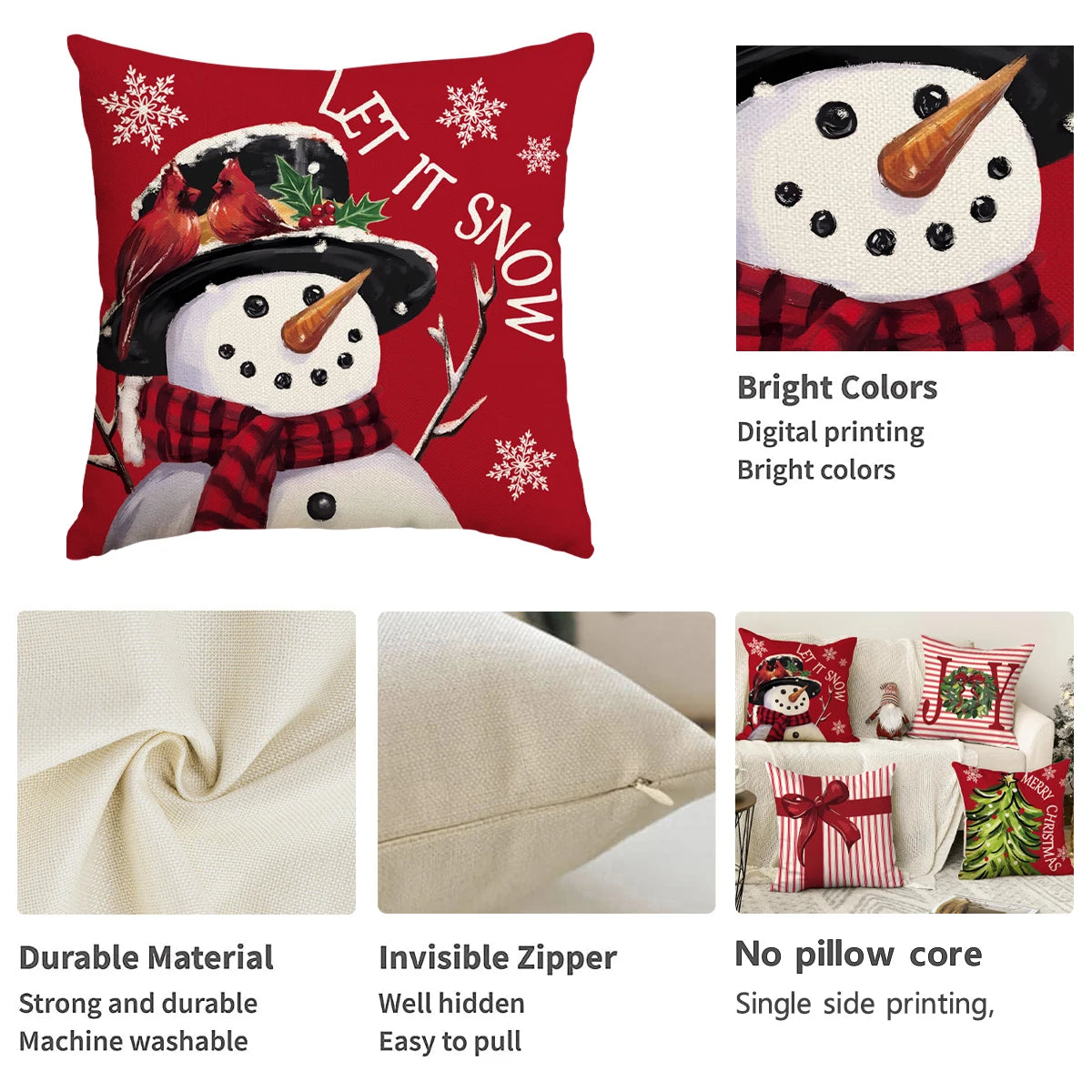 Housse de coussin de Noël à carreaux Buffalo – Confortable, classique et festive